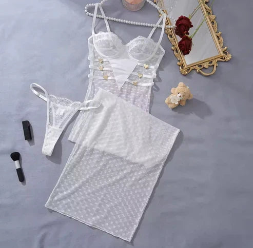 Léna™ | Heart Mesh Lingerie Set