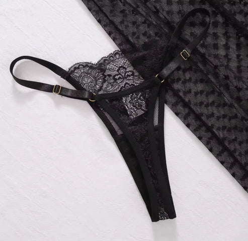 Léna™ | Heart Mesh Lingerie Set