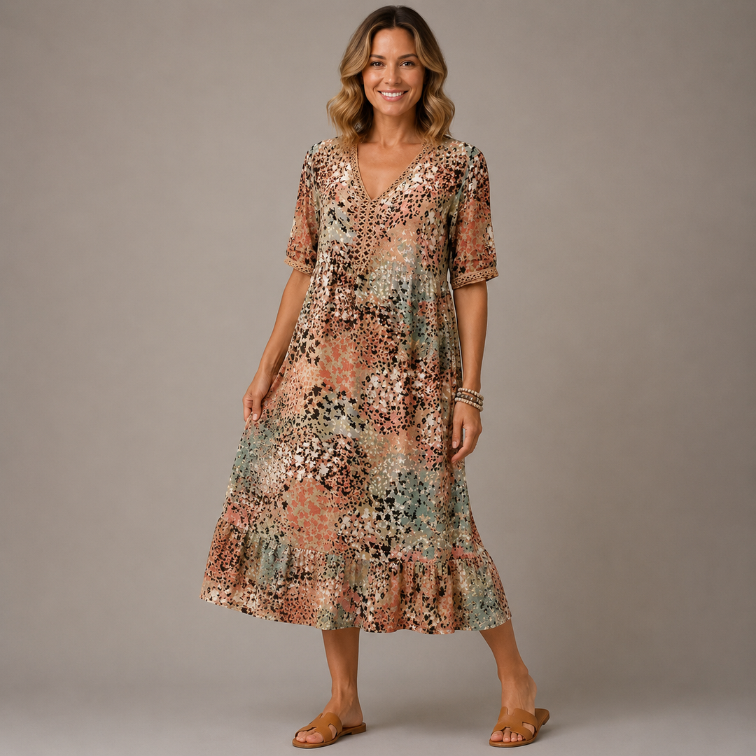 ELARA | Elegant Printed Midi Dress