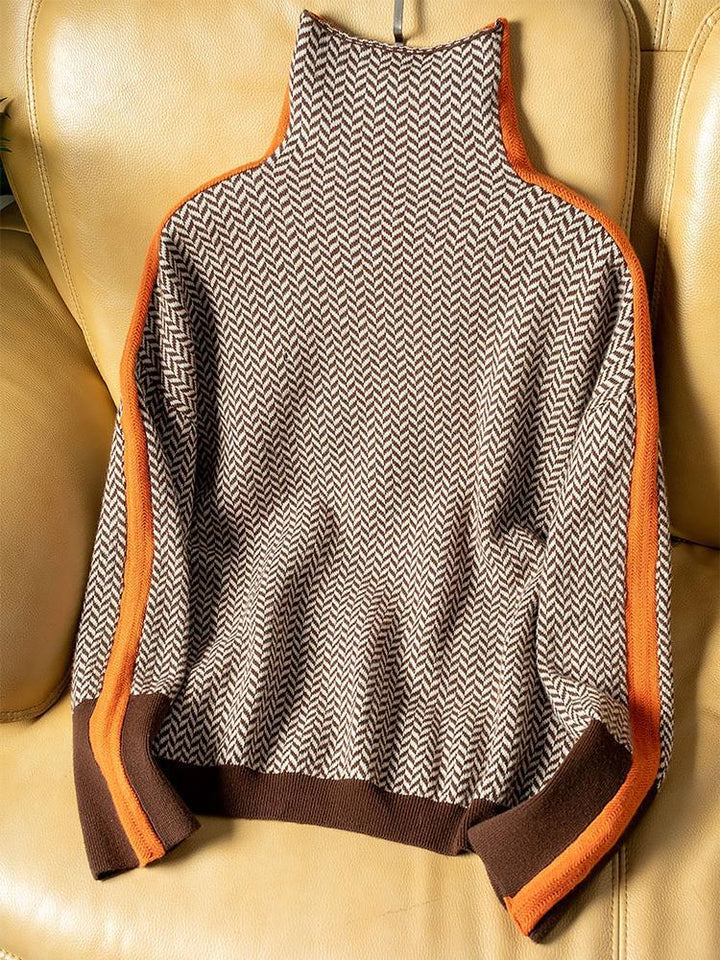 Clara™ | Turtleneck with Contrasting Stripes